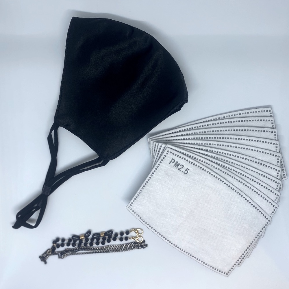 Mulberry silk facemask with lanyard & filters